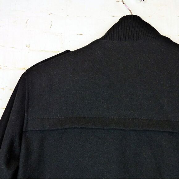 Black Rivet Wool Bomber Jacket Mens M Black Utility Flight Zip Rock Gorpcore - Picture 8 of 11